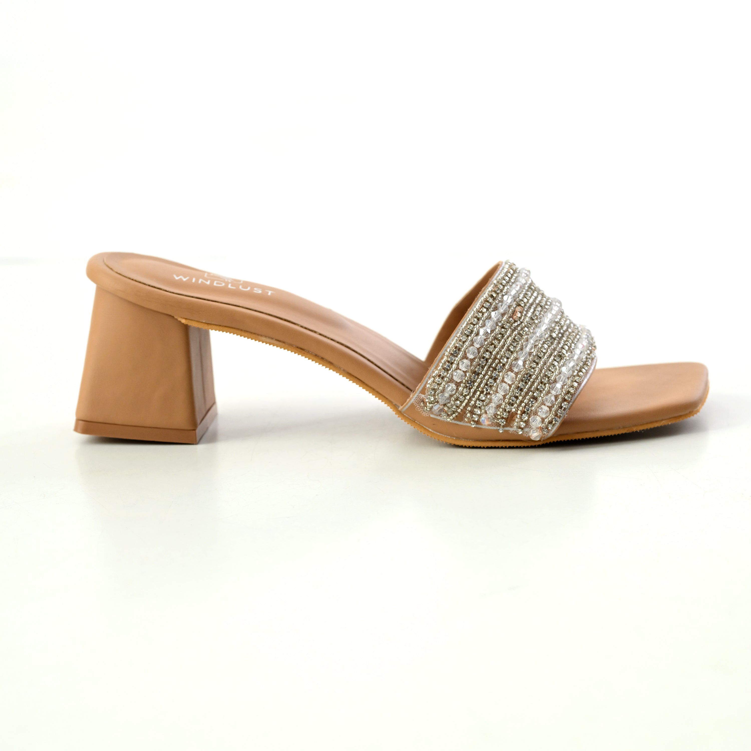 Handcrafted Lace Embellished Heels - Ivory Beige - Windlust
