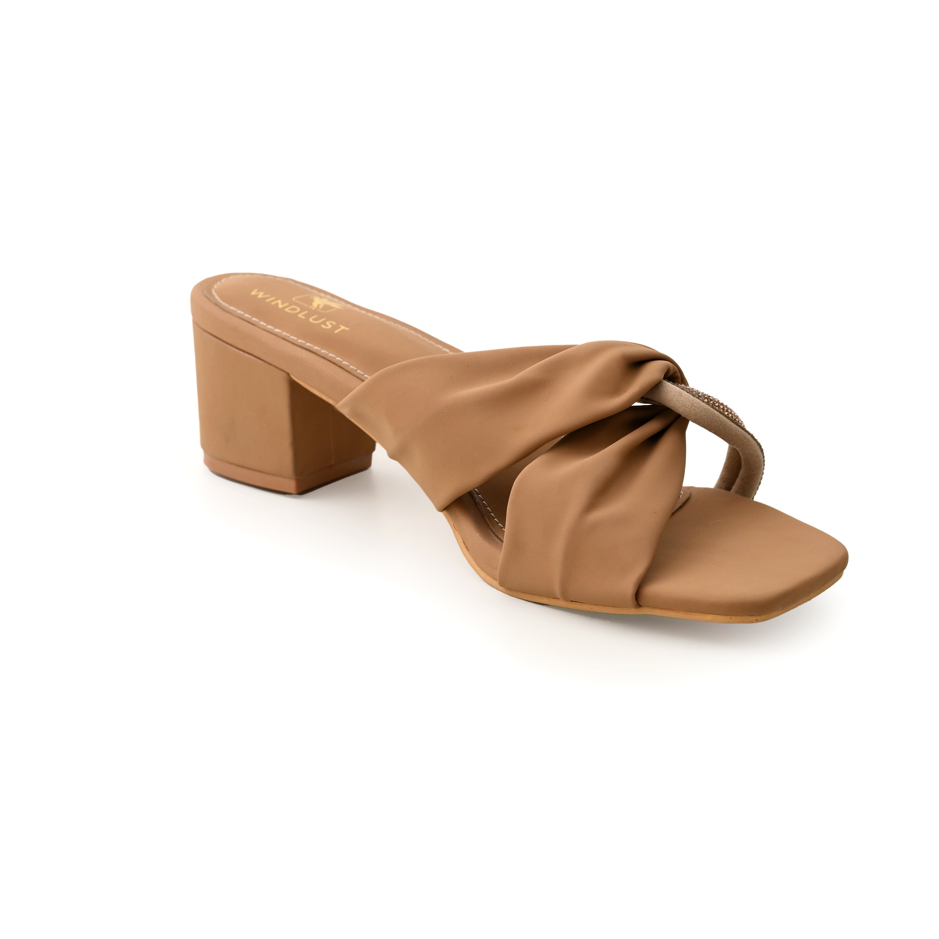 Interlocked Swarovski String Heels - Beige - Windlust