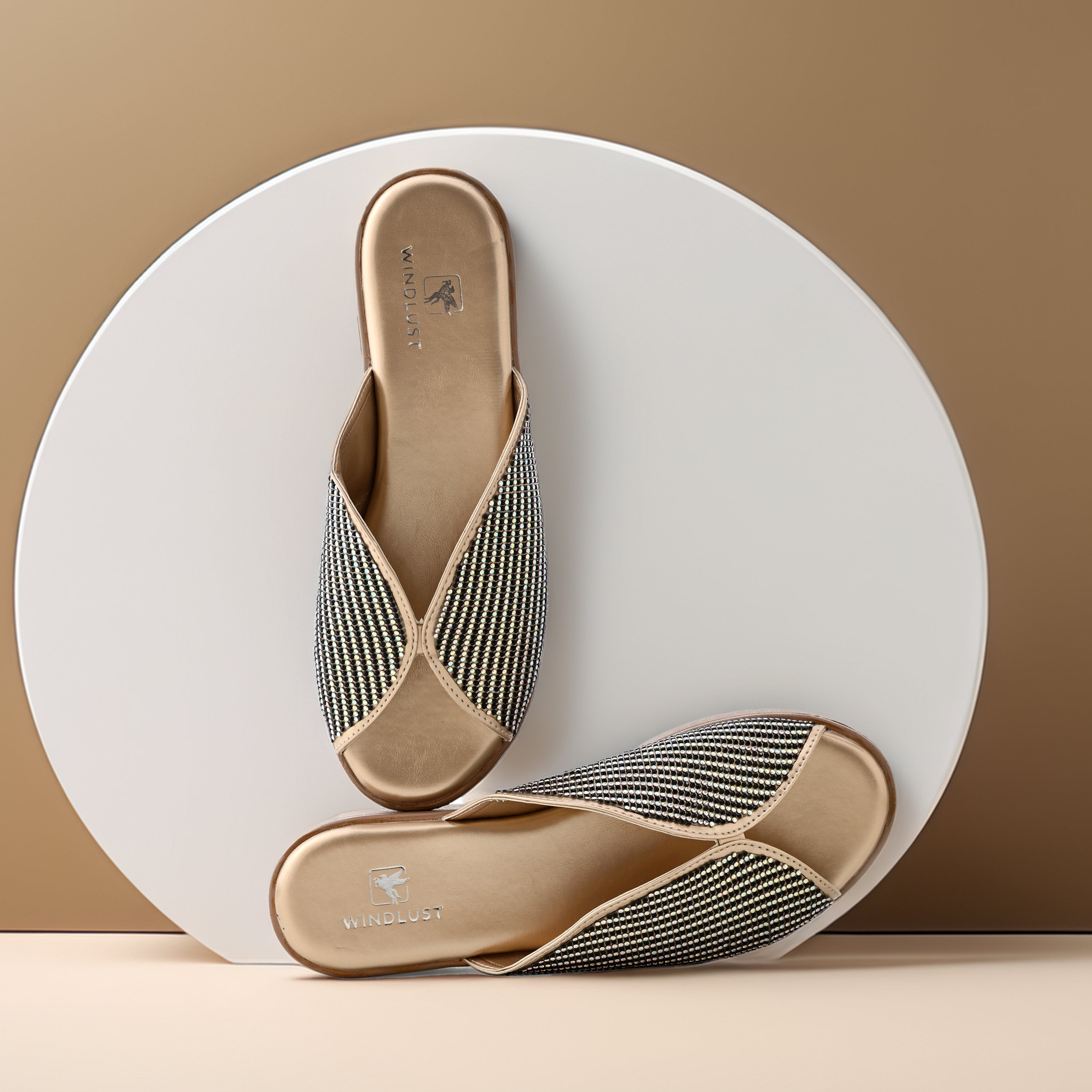 Swarovski Embellished Wedge 2" - Matte Gold - Windlust