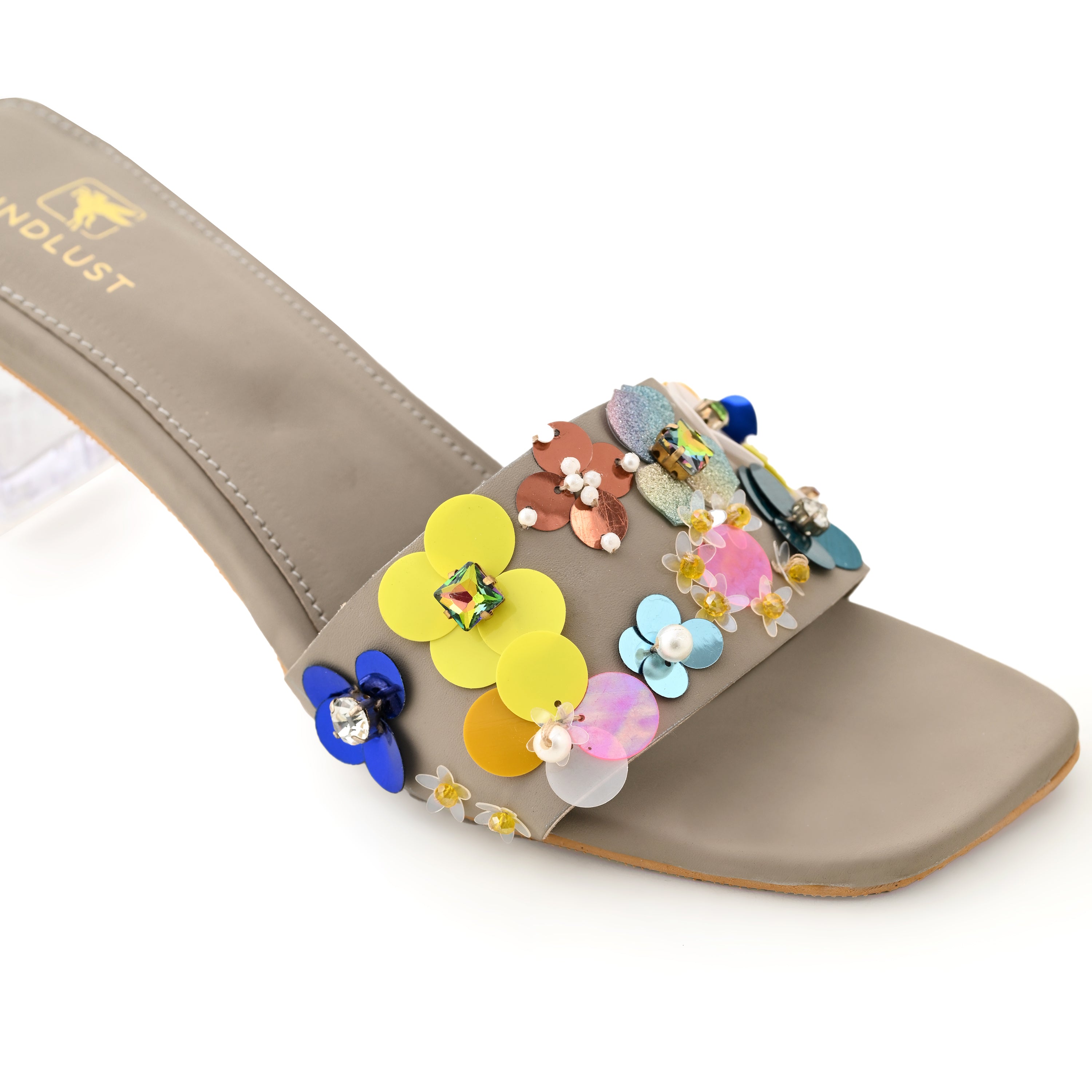 Hand-Embellished Luxury Heels - Taupe - Windlust