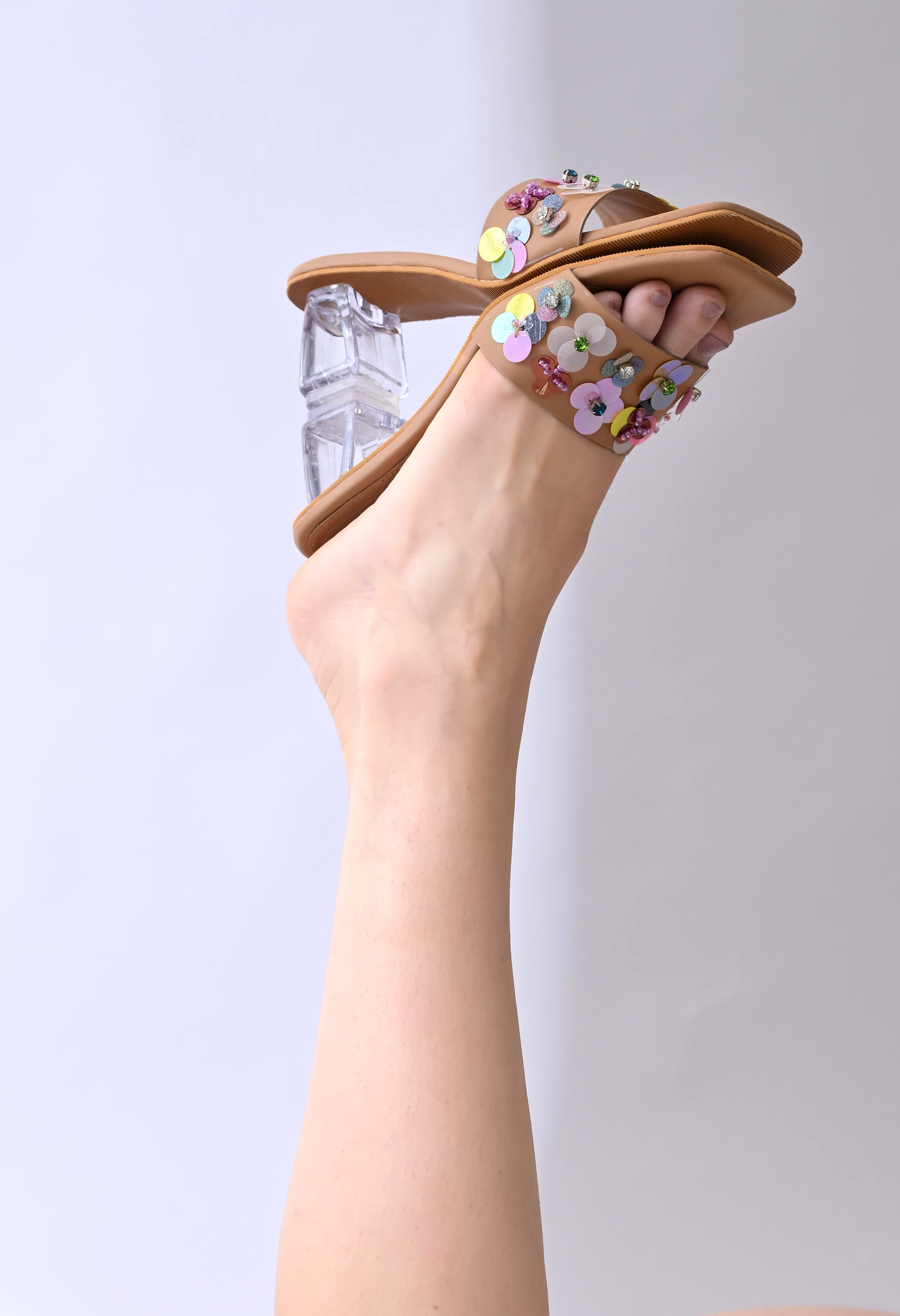 Hand-Embellished Luxury Heels - Beige - Windlust