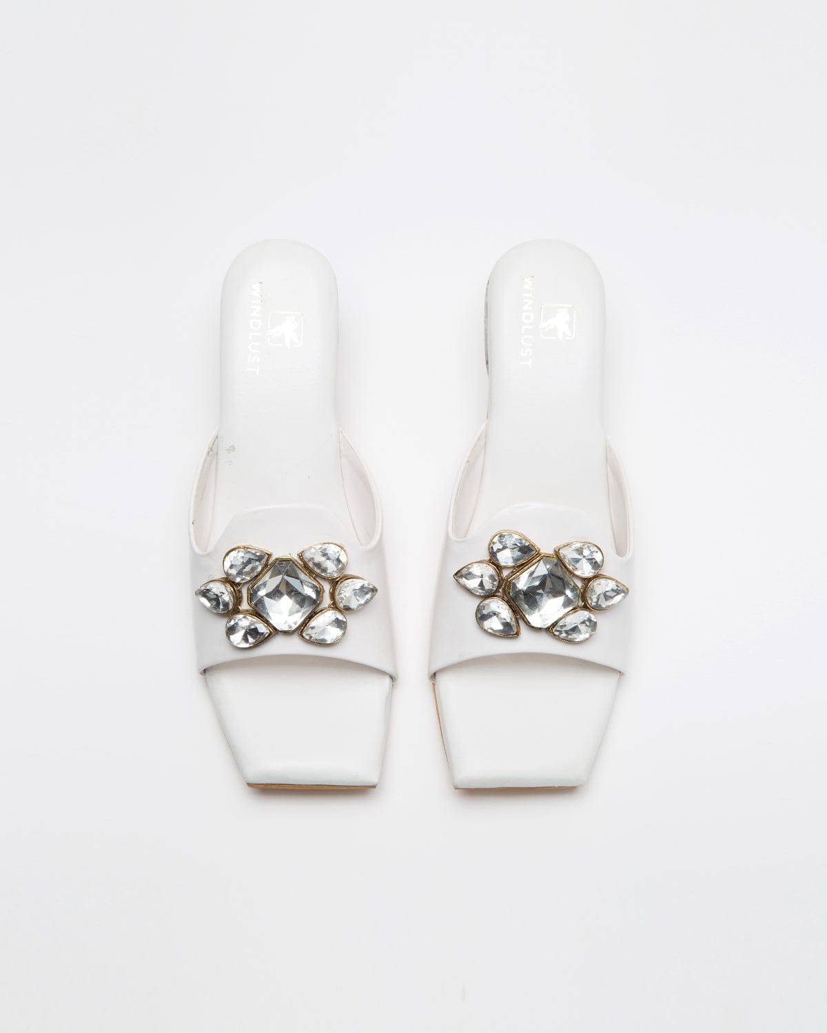 Jewel Up Heels - White - Windlust