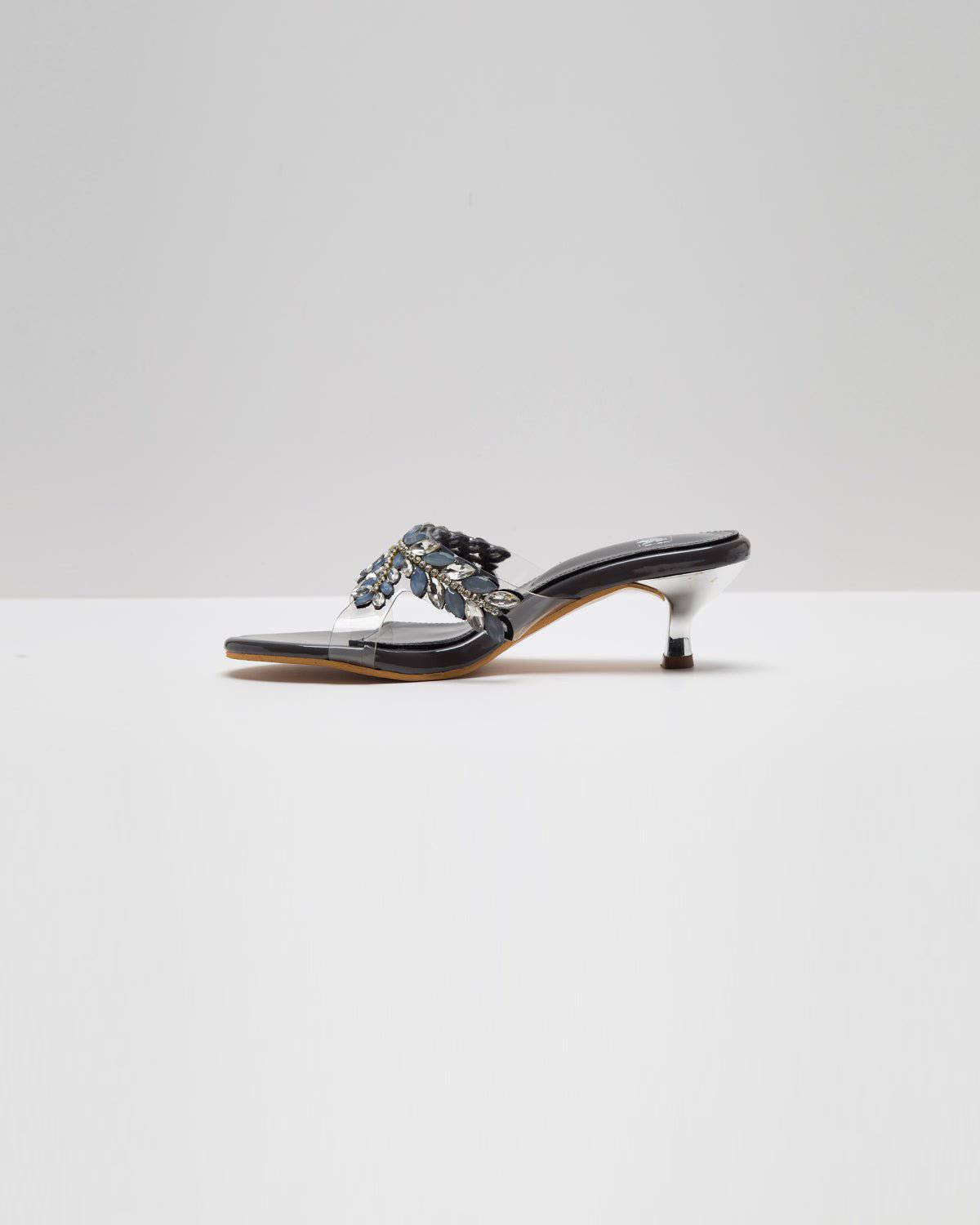 Stone Embellished Pumps - Titanium Grey - Windlust