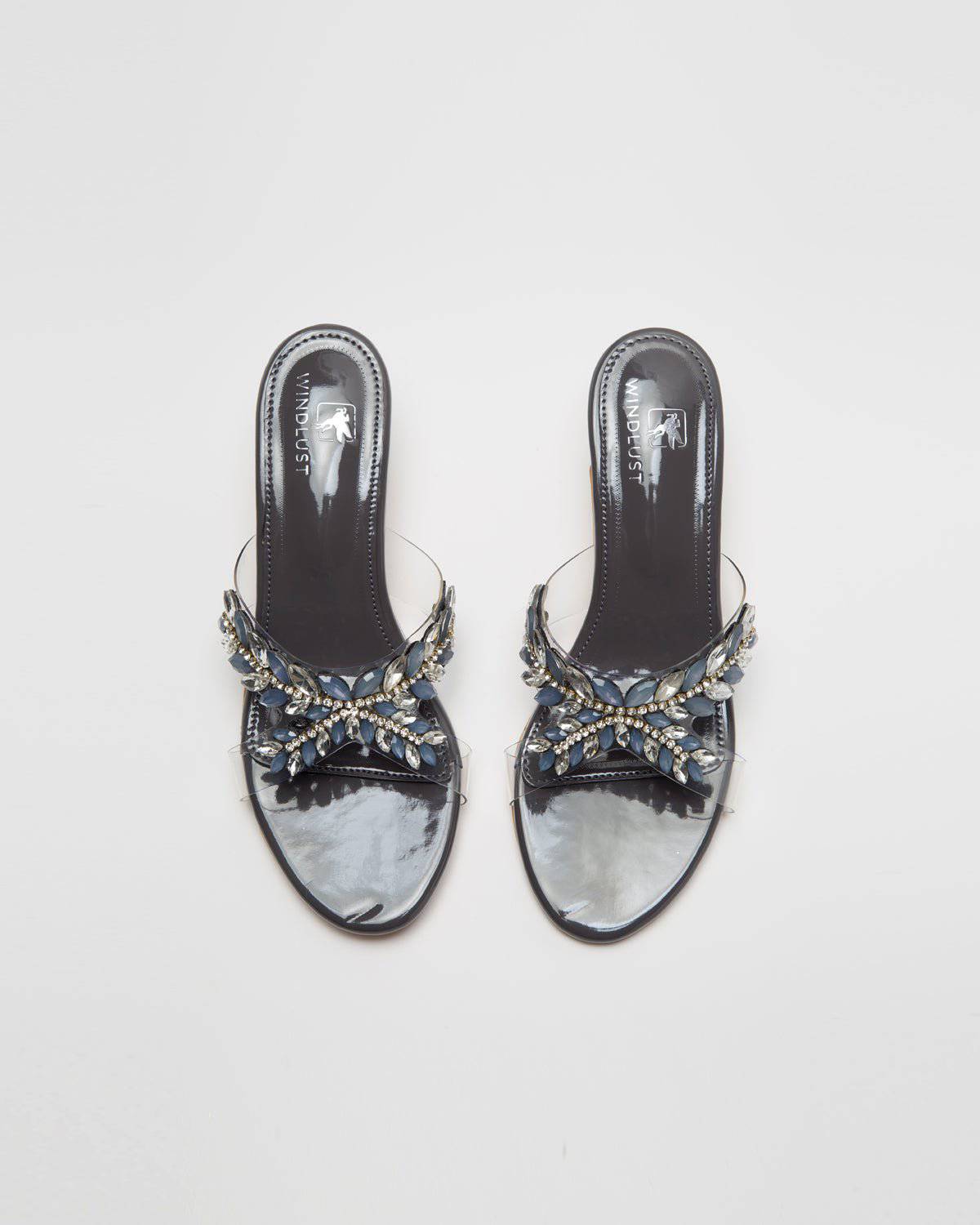 Stone Embellished Pumps - Titanium Grey - Windlust