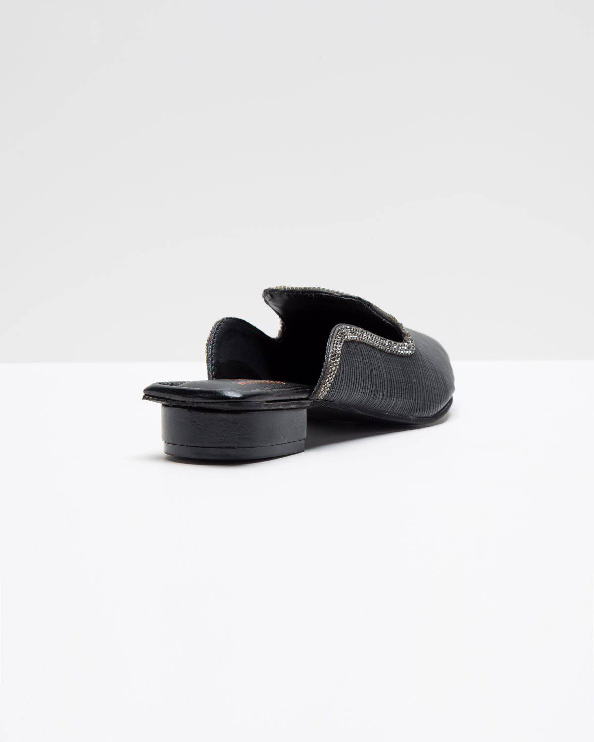 Fine Textured Black Mules - Windlust