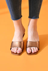 MINIMAL BAND KITTEN HEELS - BRONZE GLOW