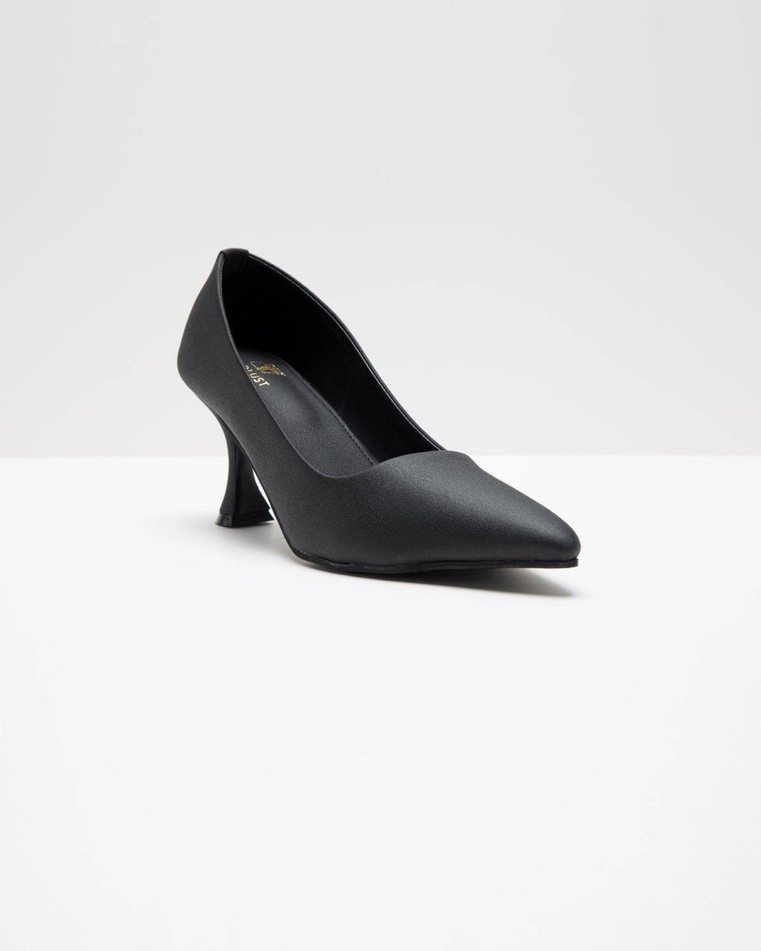 Windlust matte black stiletto heels with pointed toes and sleek design, perfect for stylish formal or evening wear.