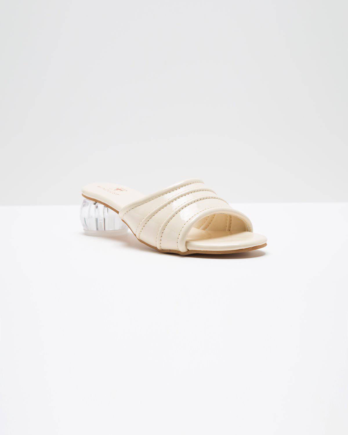 Glossy Pumps with Spherical Heel - Cream - Windlust