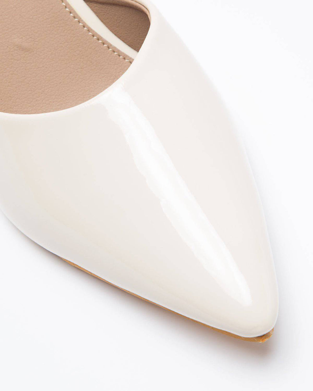 Windlust luxury cream solid mule heels, stylish slip-on footwear with a sleek design and rounded toe.