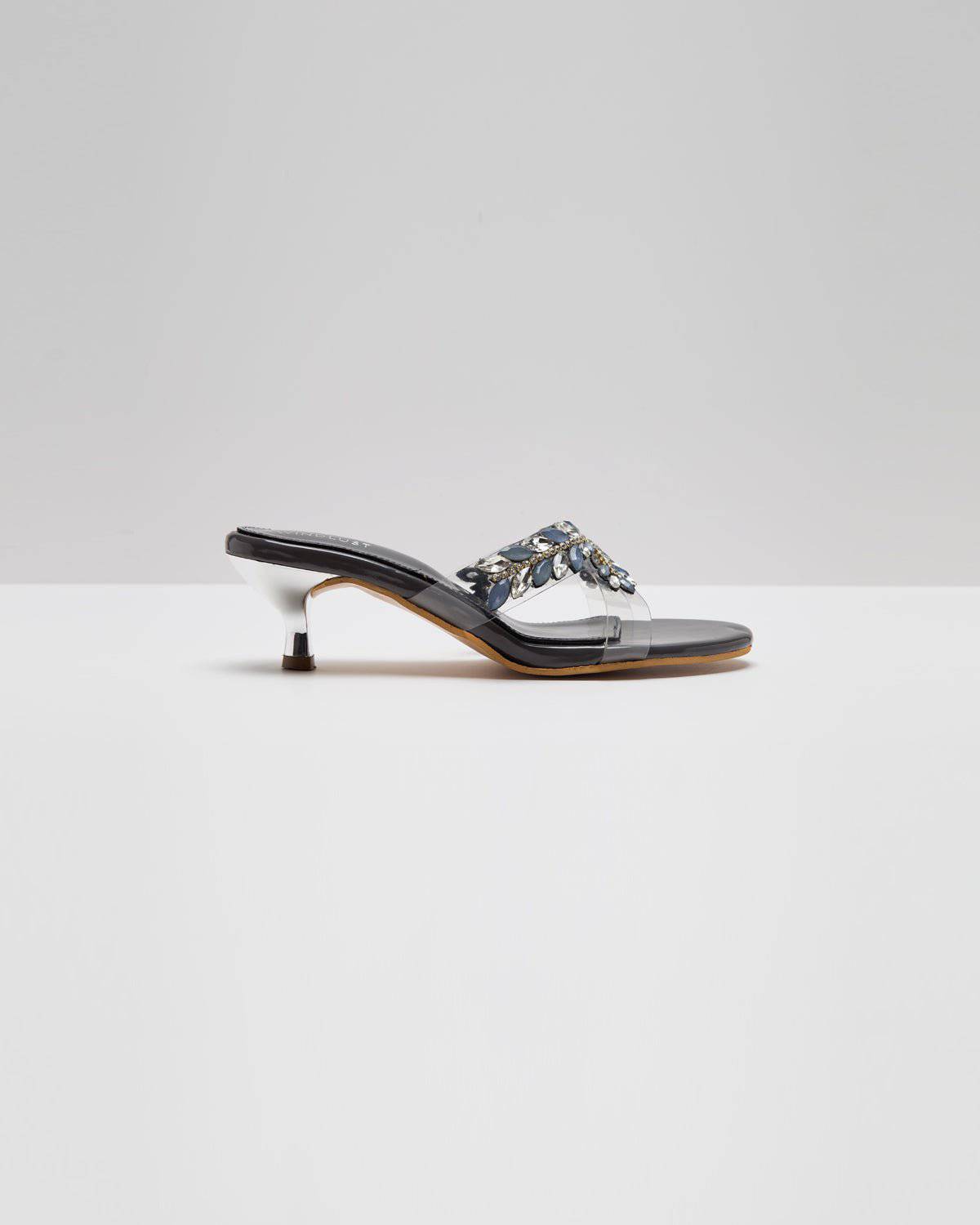 Stone Embellished Pumps - Titanium Grey - Windlust
